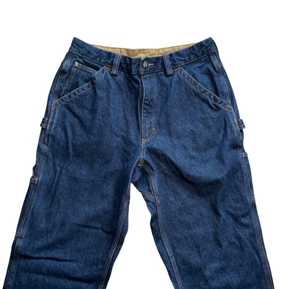 Duluth Jeans Blue Ballroom Carpenter Relaxed Loose Dark Wash Denim Mens 34x32 - Picture 2 of 7